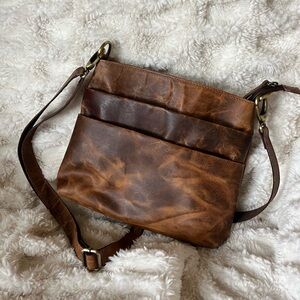 Genuine Cowhide Leather Distressed/ Rustic Crossbody Unbranded
